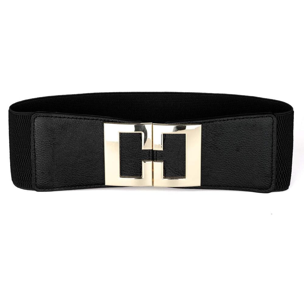 4834 Women Metal Decor Elastic Waist Belt